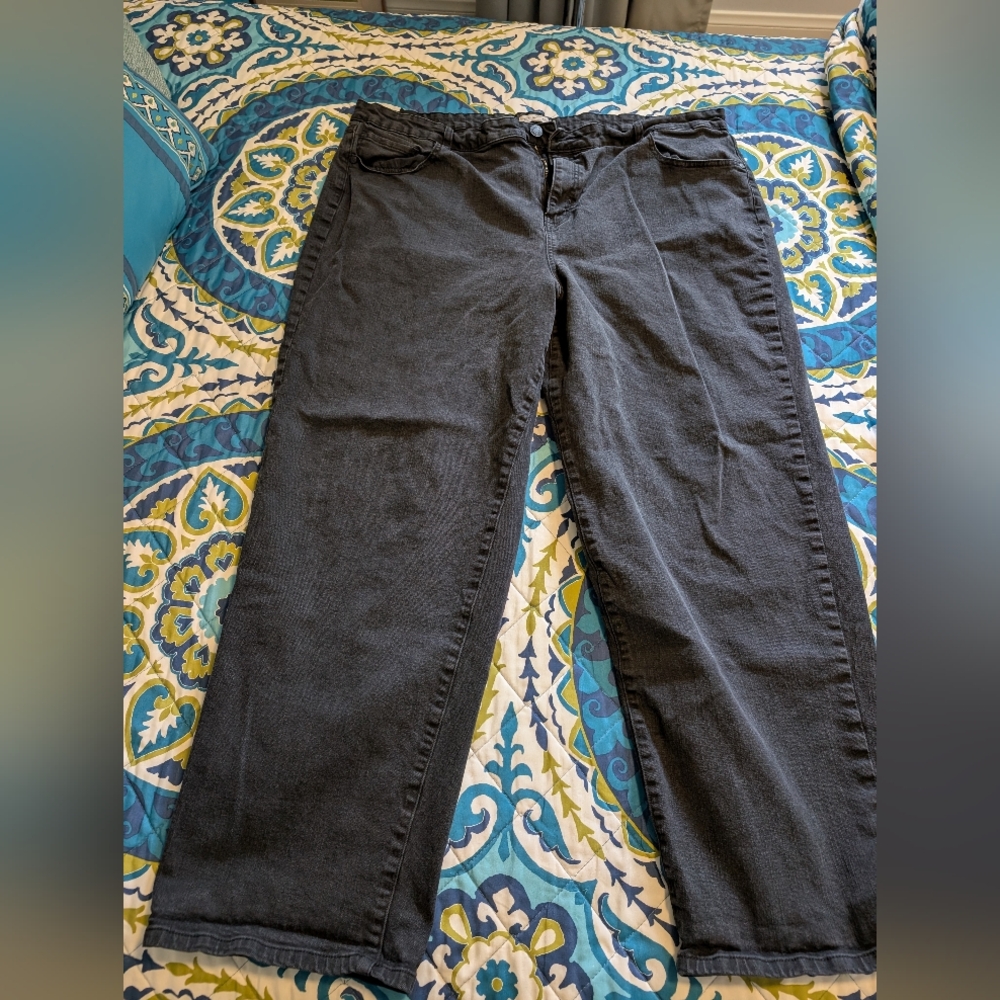 Eloquii Black Wide Leg Denim Jeans